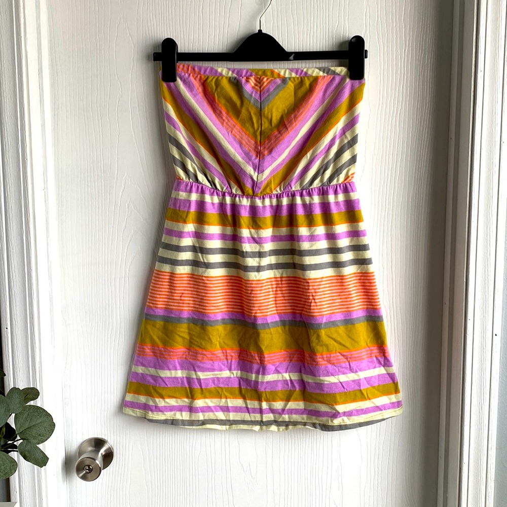 Mossimo short purple, orange, mustard yellow, pink, grey, cream dress